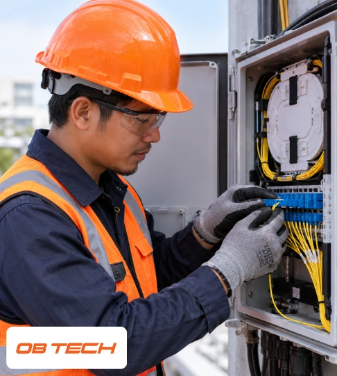 “OB Tech technicians providing technical services on-site in Dubai